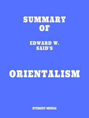 cover image of Summary of Edward W. Said's Orientalism
